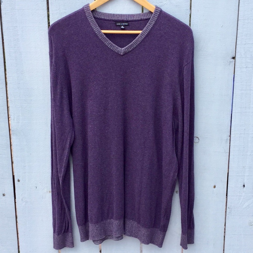 Sons of Intrigue Sweater V Neck Size XL Purple